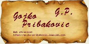 Gojko Pribaković vizit kartica